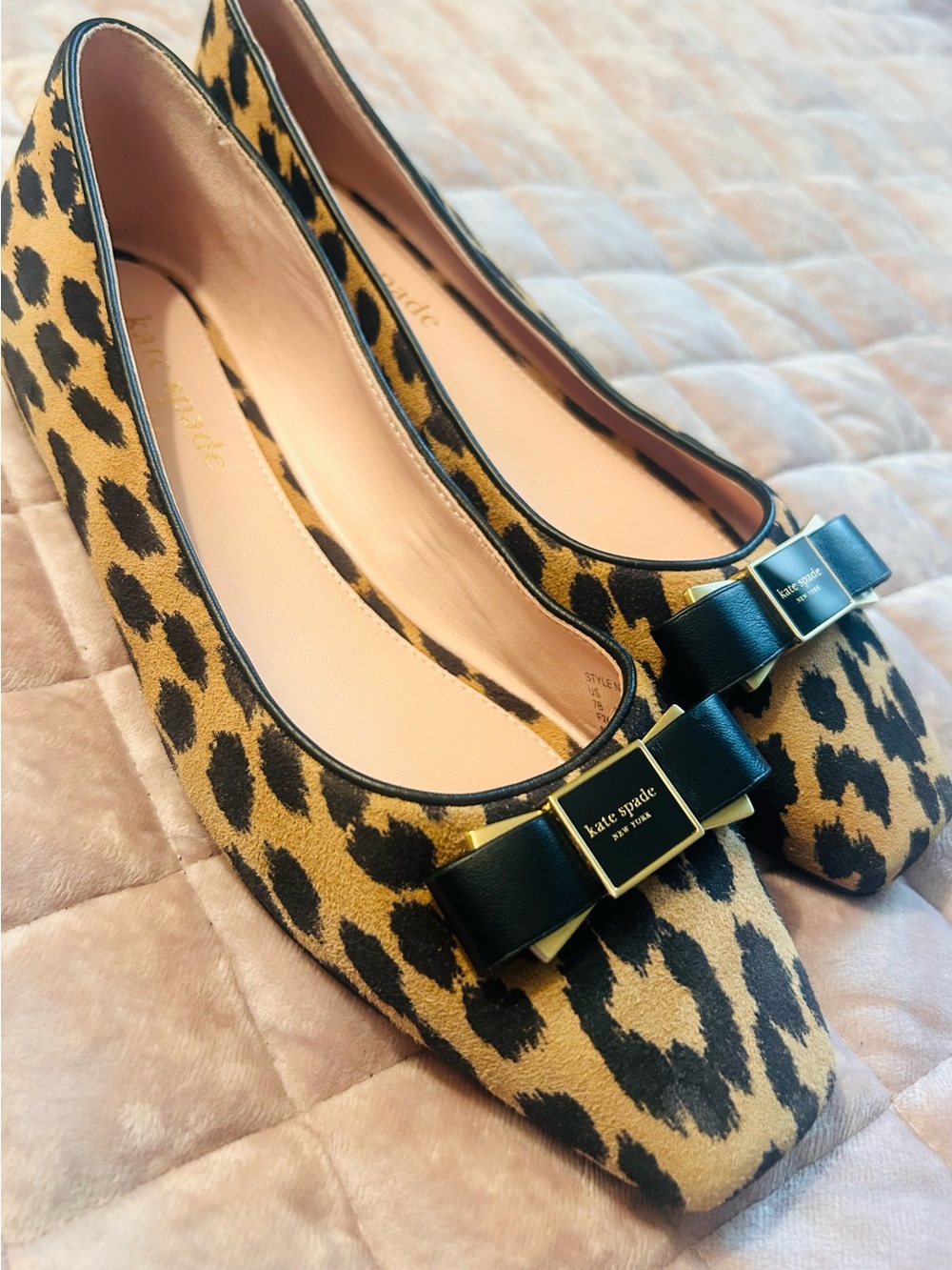 Kate spade Leopard Print Ballet Flats with Black Bow